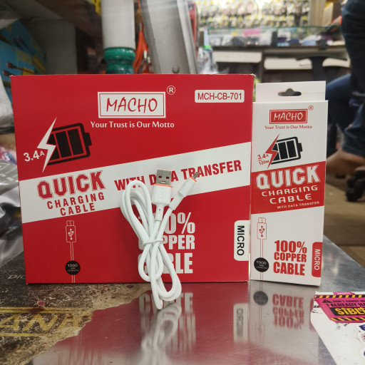 Macho CB701 3.4A Quick Charging Cable (With Data Transfer)